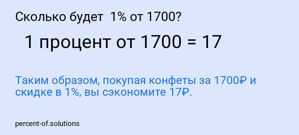 Сколько будет  1% от 1700?