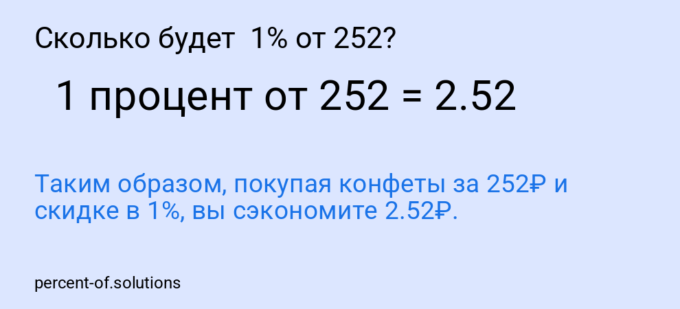 Сколько будет  1% от 252?
