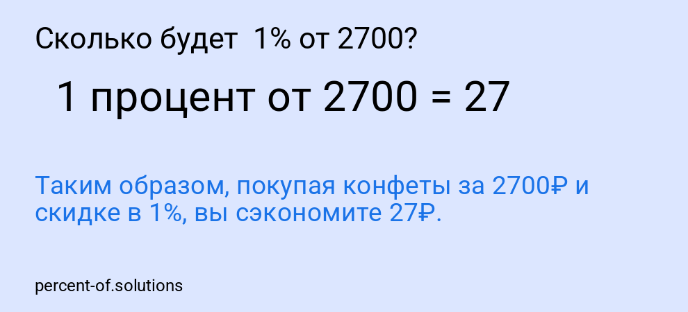 Сколько будет  1% от 2700?