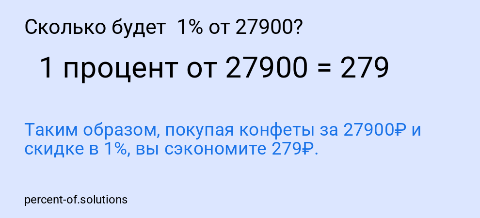 Сколько будет  1% от 27900?