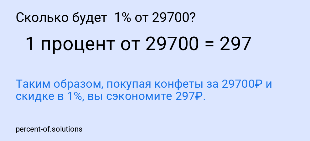 Сколько будет  1% от 29700?