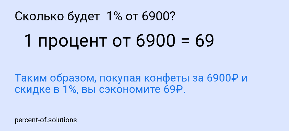 Сколько будет  1% от 6900?