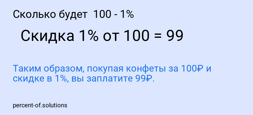 Сколько будет 100 - 1%