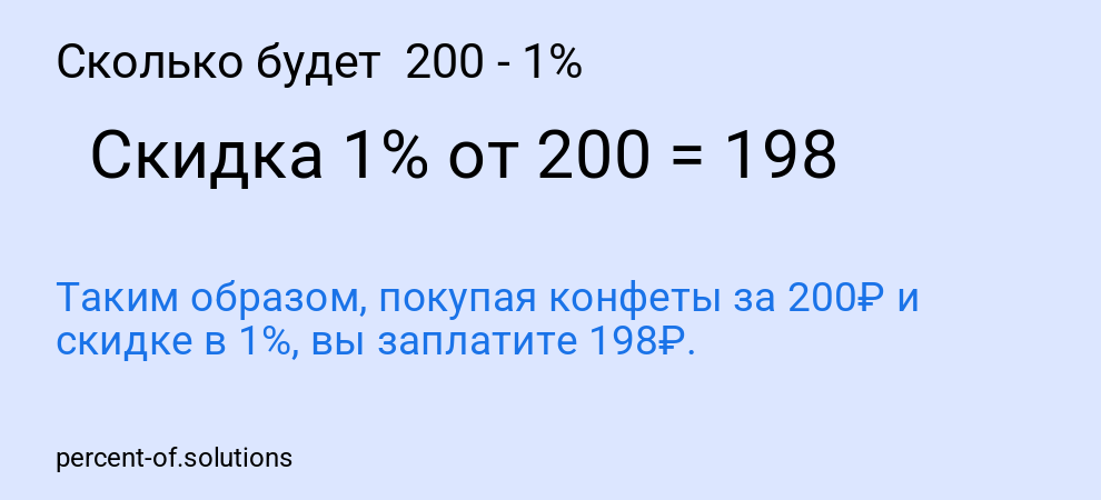 Сколько будет 200 - 1%