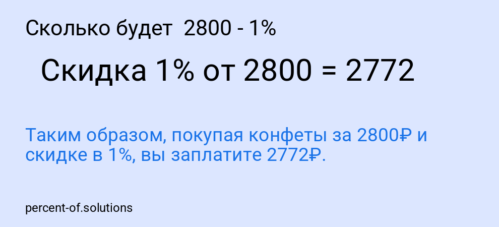Сколько будет 2800 - 1%