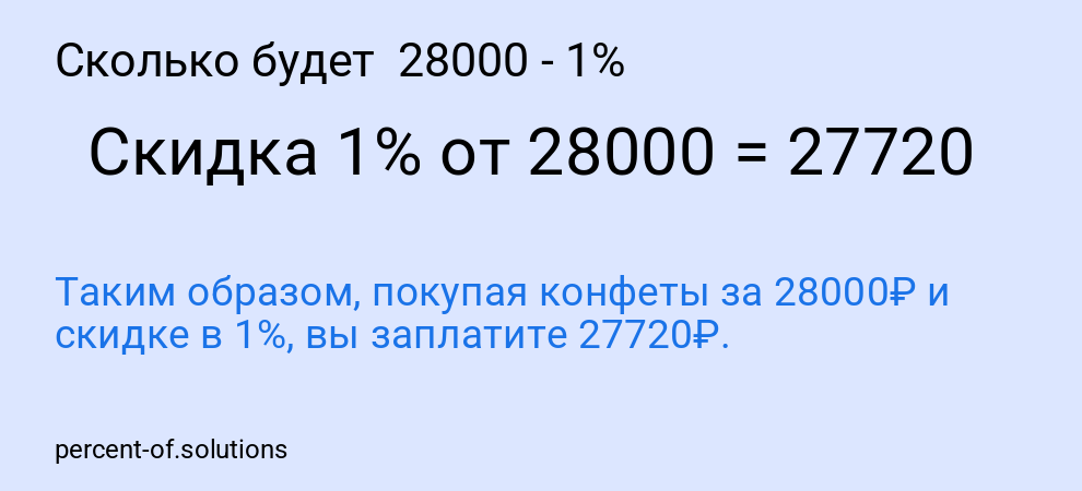 Сколько будет 28000 - 1%
