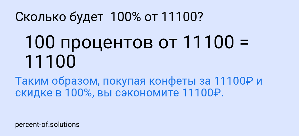 Сколько будет  100% от 11100?