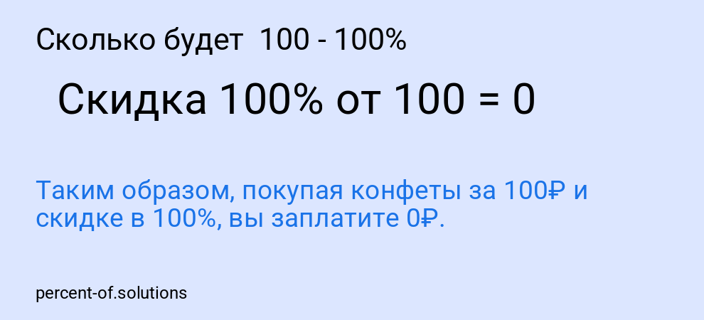 Сколько будет  100 - 100%