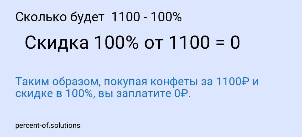 Сколько будет  1100 - 100%