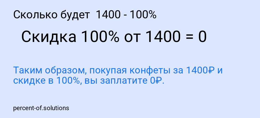 Сколько будет 1400 - 100%