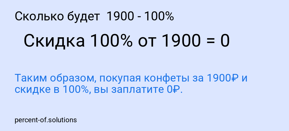 Сколько будет  1900 - 100%