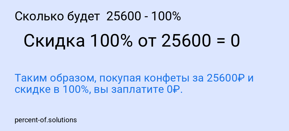 Сколько будет  25600 - 100%