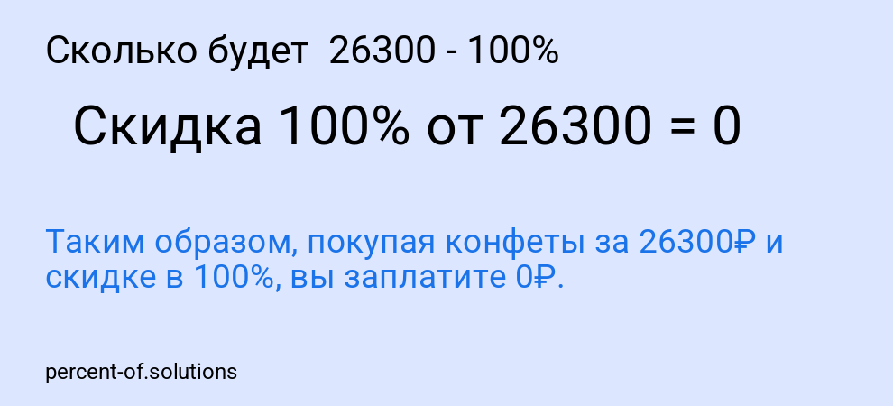 Сколько будет  26300 - 100%