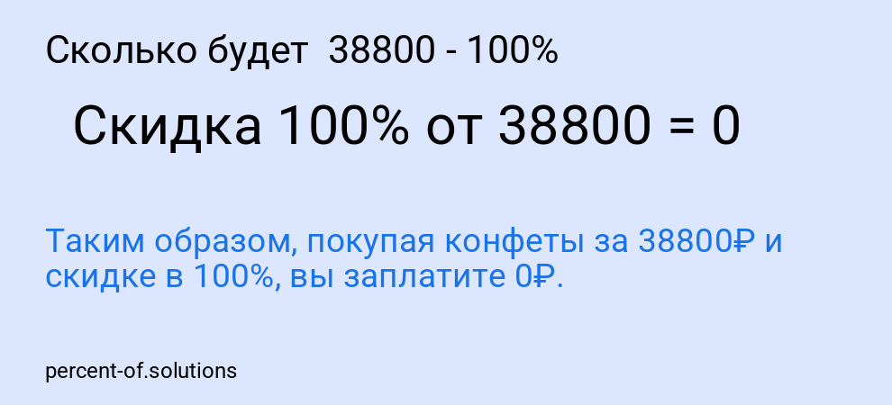Сколько будет 38800 - 100%