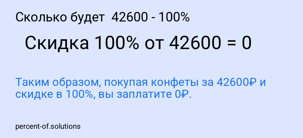 Сколько будет 42600 - 100%