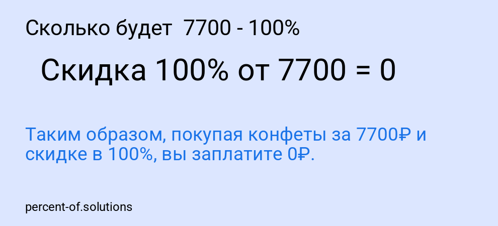 Сколько будет 7700 - 100%