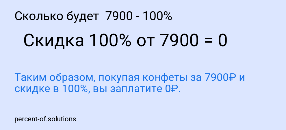 Сколько будет 7900 - 100%