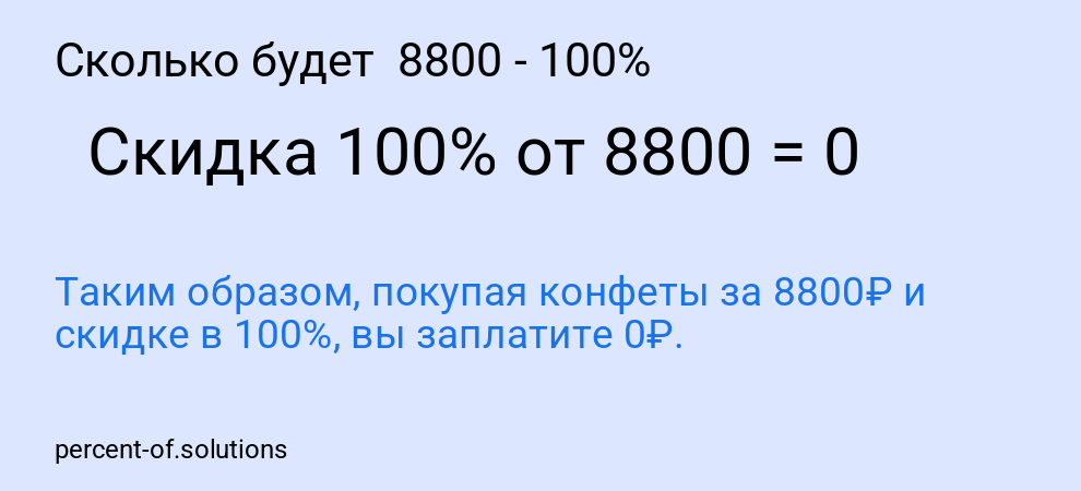 Сколько будет  8800 - 100%
