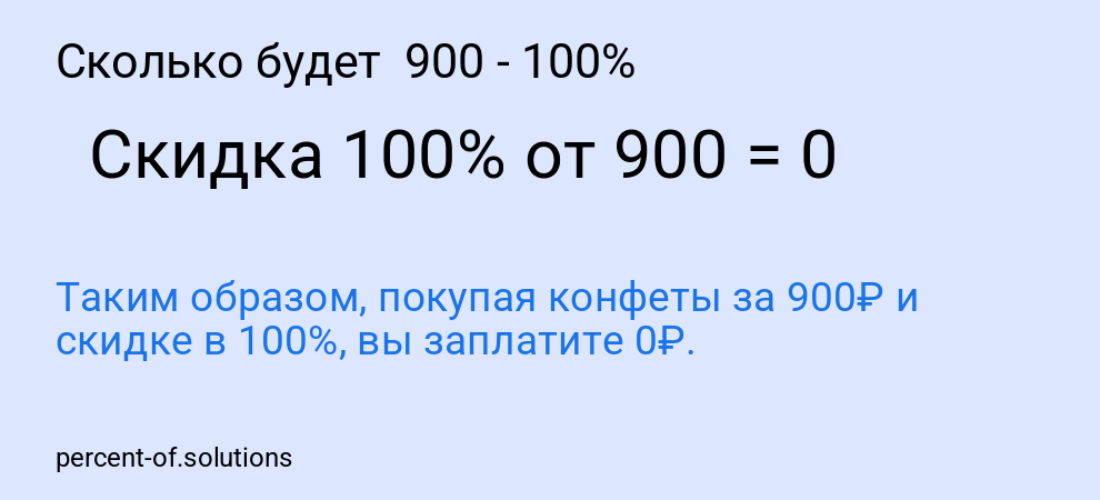 Сколько будет  900 - 100%