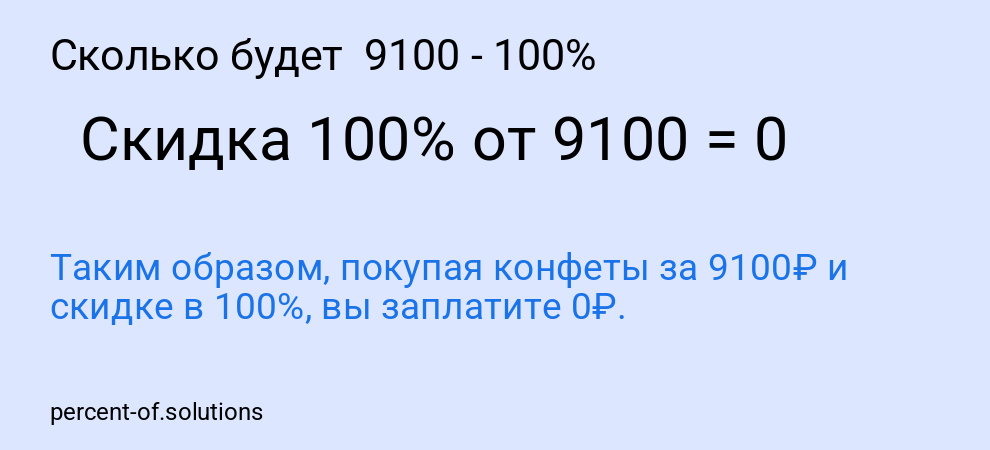 Сколько будет  9100 - 100%