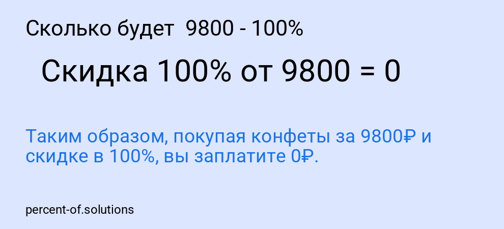 Сколько будет 9800 - 100%