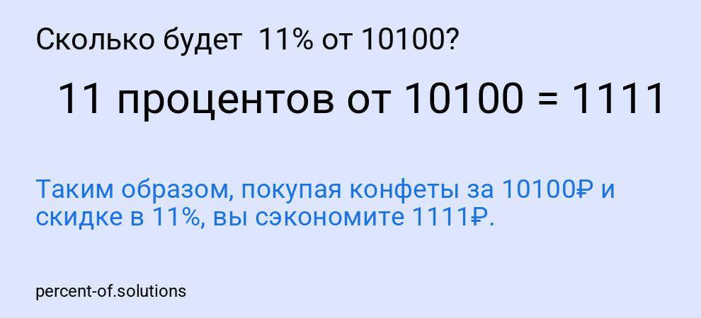 Сколько будет 11% от 10100?