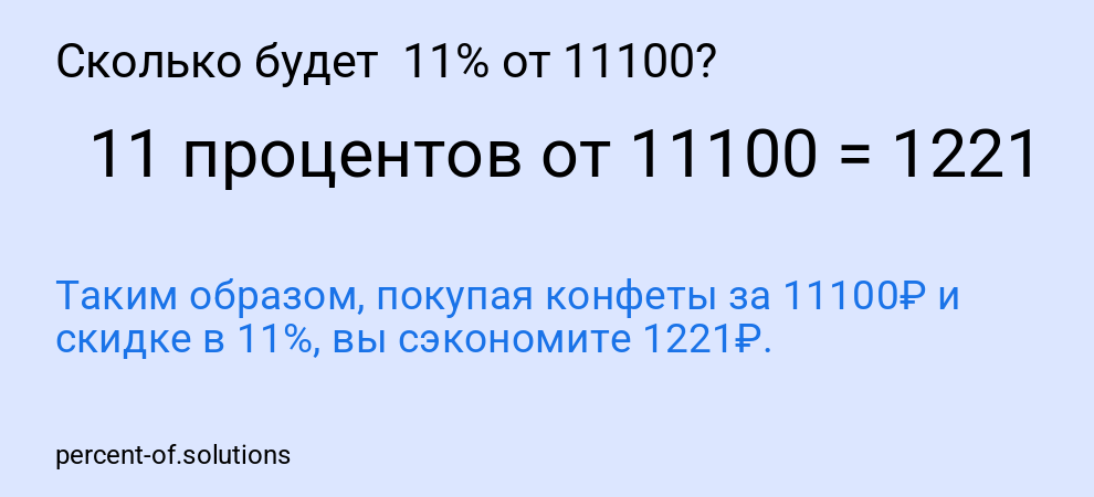 Сколько будет  11% от 11100?