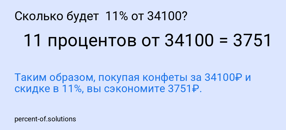 Сколько будет 11% от 34100?