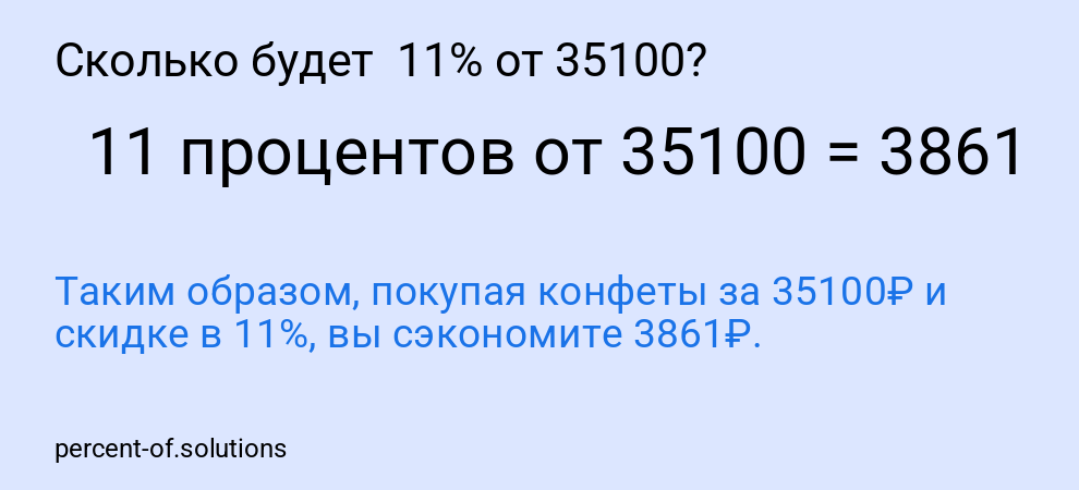 Сколько будет  11% от 35100?