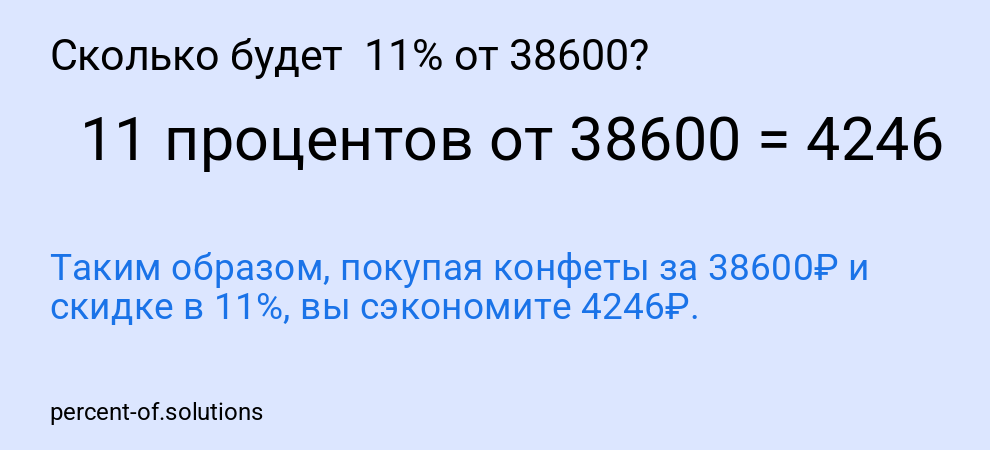 Сколько будет 11% от 38600?