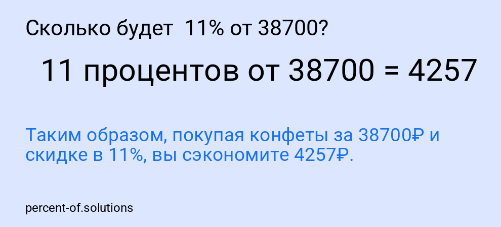 Сколько будет 11% от 38700?