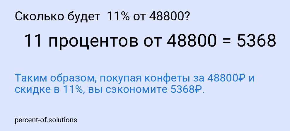 Сколько будет  11% от 48800?
