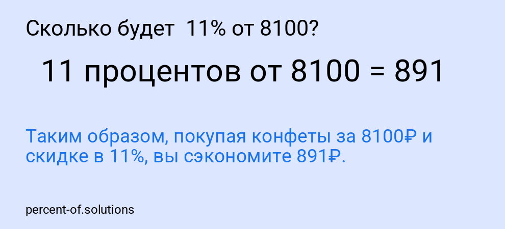 Сколько будет  11% от 8100?