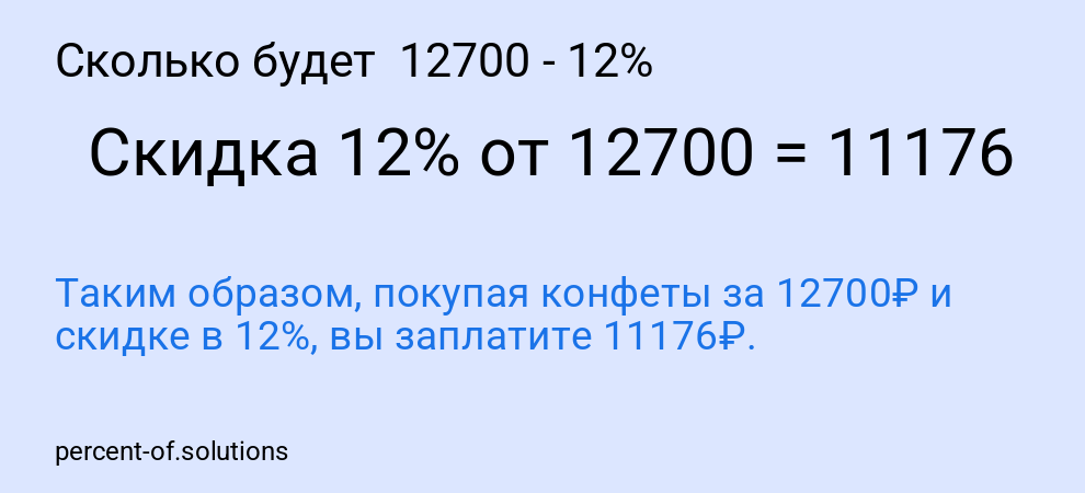 Сколько будет  12700 - 12%