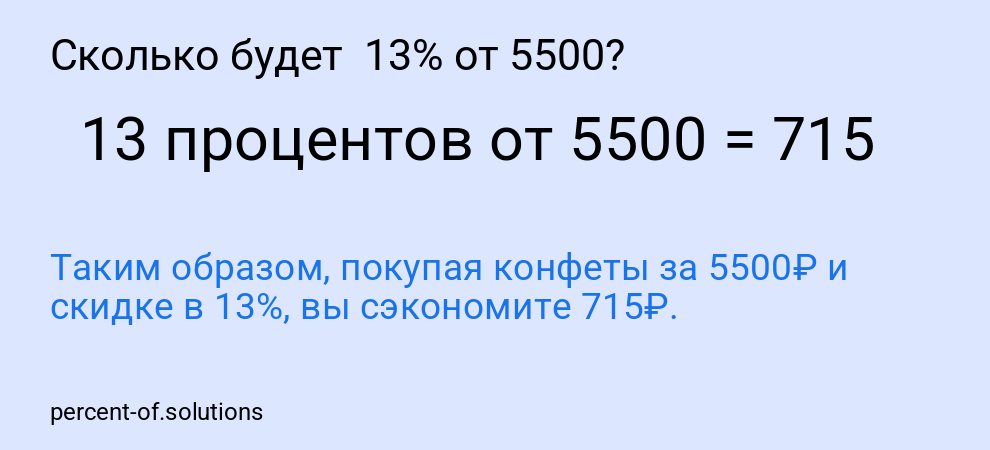 Сколько будет  13% от 5500?