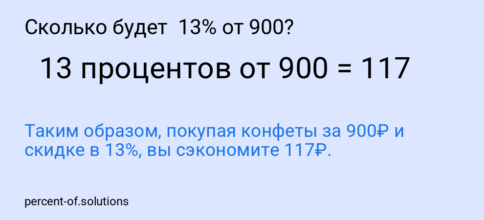 Сколько будет  13% от 900?