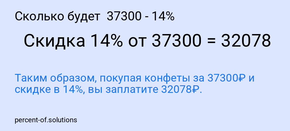 Сколько будет  37300 - 14%