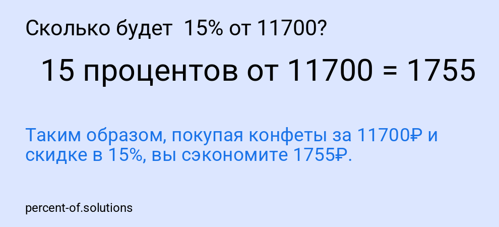 Сколько будет  15% от 11700?