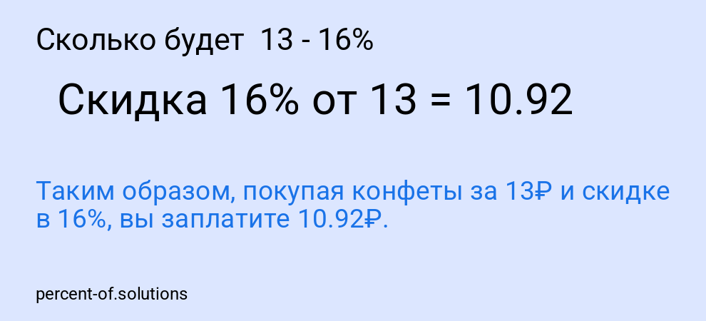 Сколько будет  13 - 16%