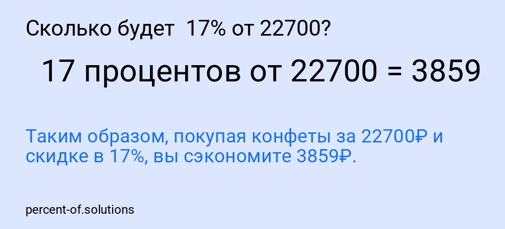 Сколько будет  17% от 22700?