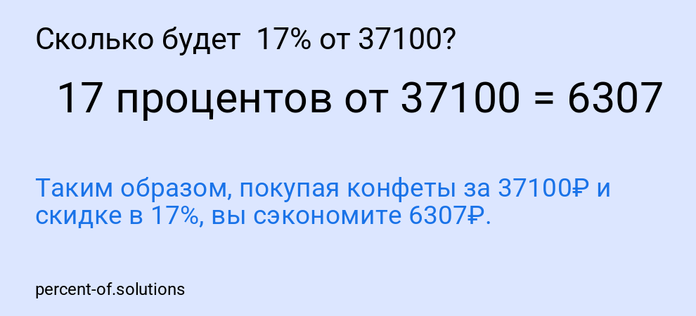Сколько будет  17% от 37100?