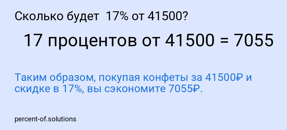 Сколько будет  17% от 41500?