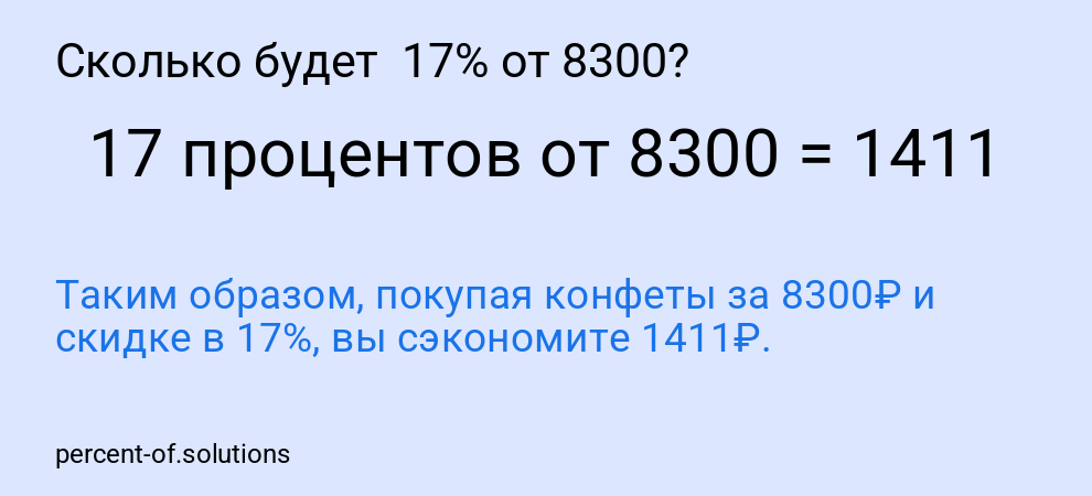 Сколько будет  17% от 8300?