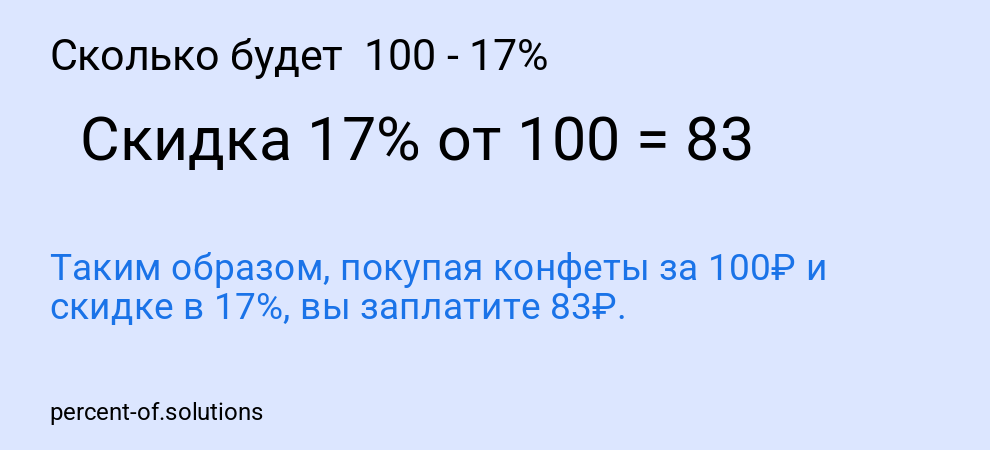 Сколько будет  100 - 17%