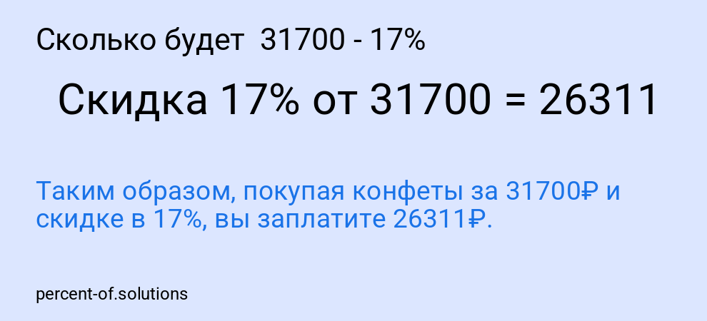 Сколько будет 31700 - 17%