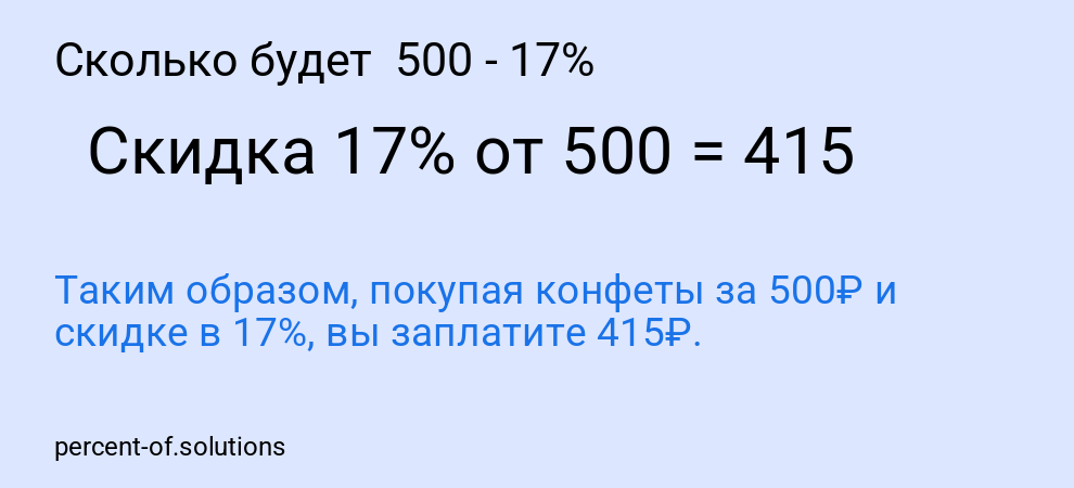 Сколько будет  500 - 17%