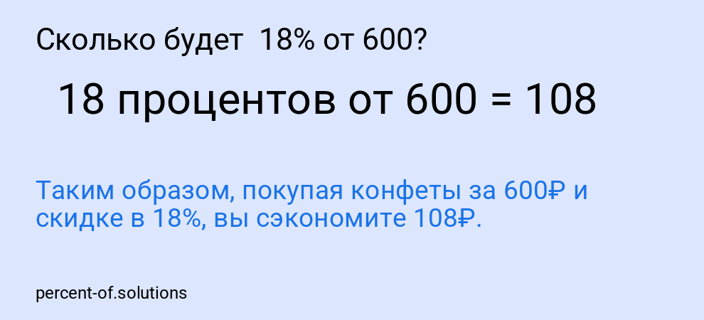 Сколько будет  18% от 600?