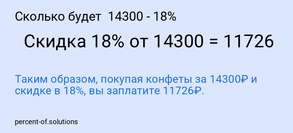 Сколько будет  14300 - 18%