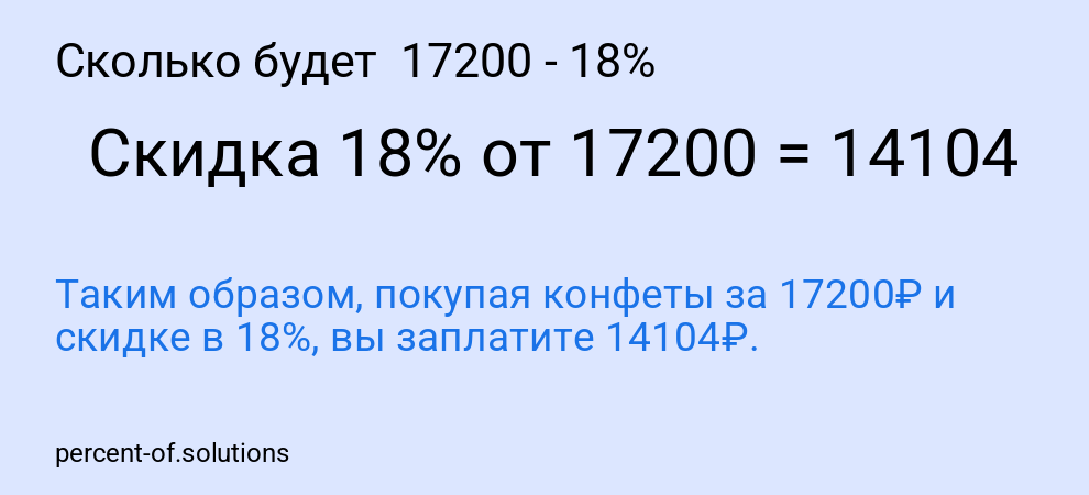 Сколько будет  17200 - 18%