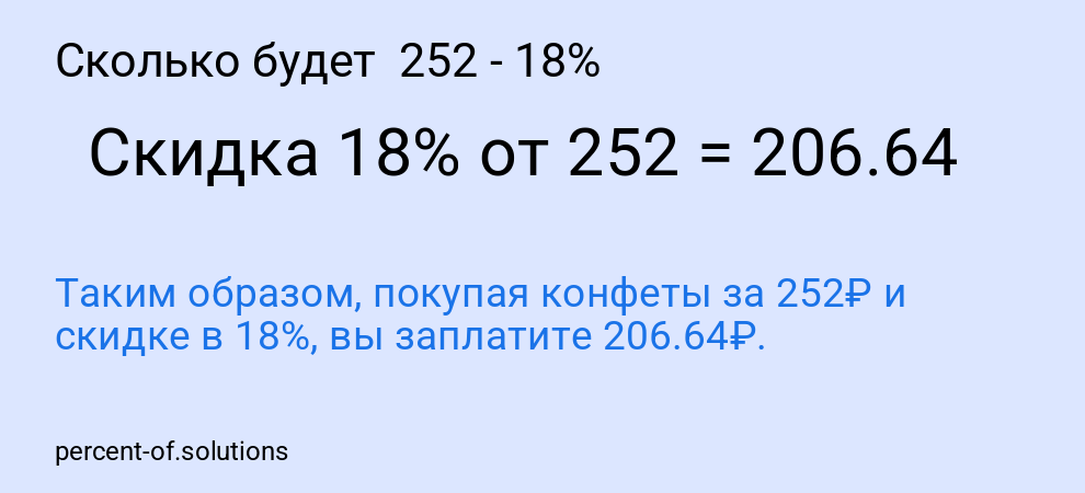 Сколько будет  252 - 18%